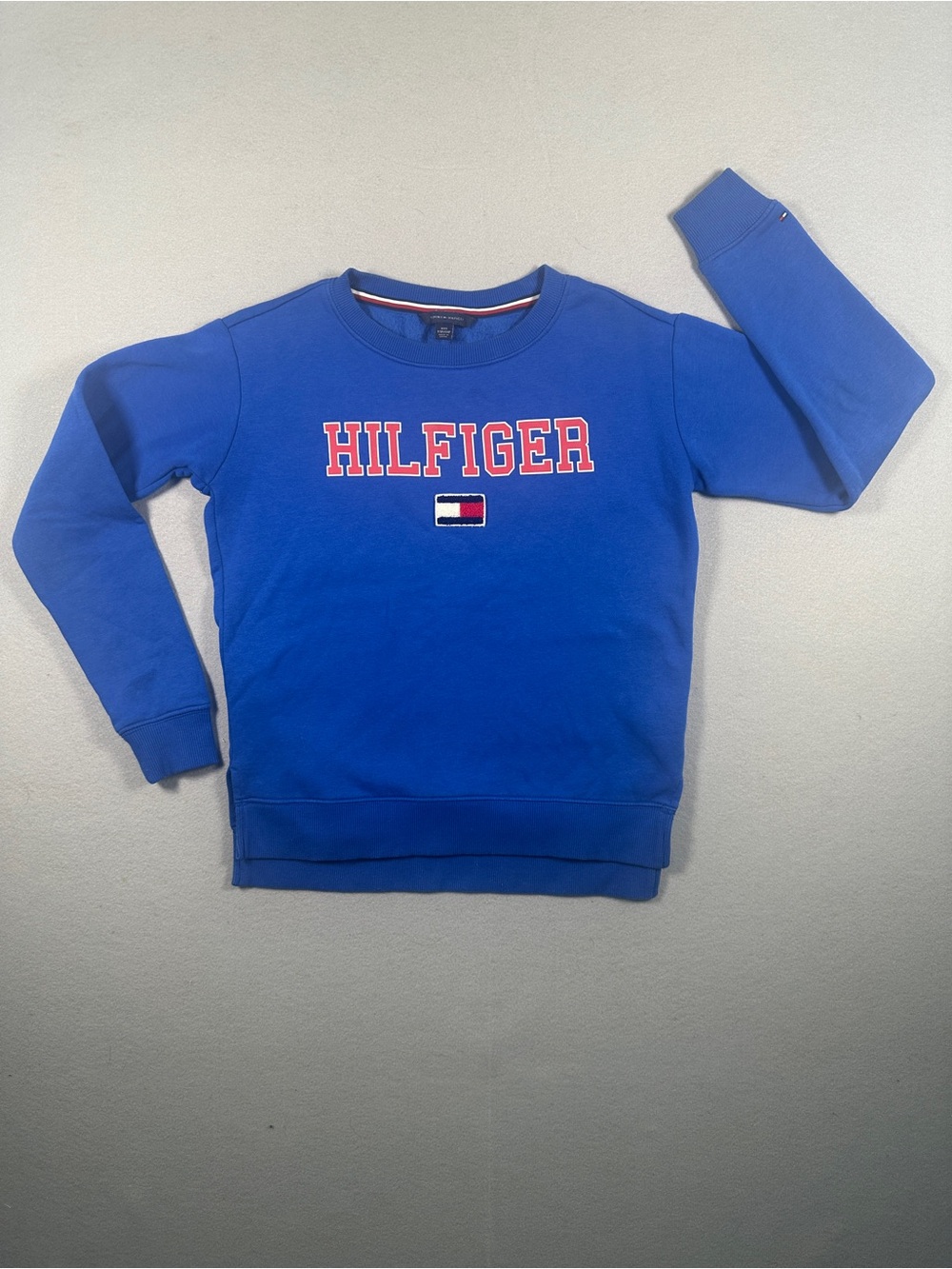 Tommy Hilfiger Blue Varsity Logo Sweatshirt Women’s XXS or Kids Youth 12/14